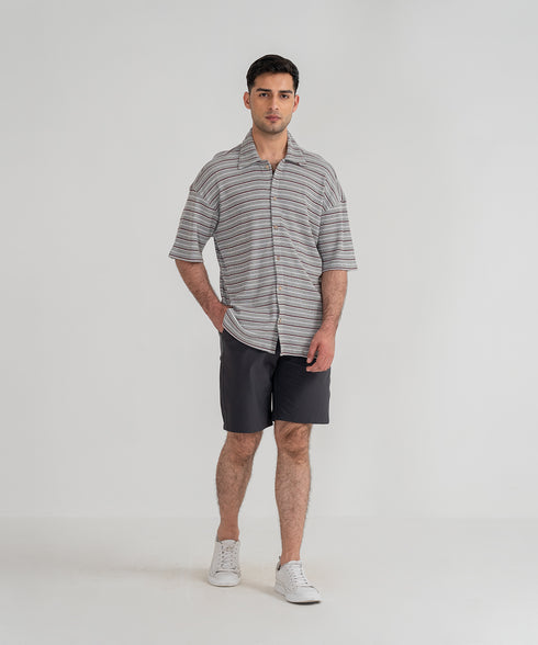 Men's Waffle Striped Shirt